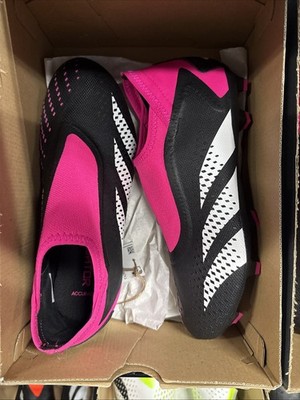 adidas Predator Accuracy.3 Laceless FG Soccer Cleats Shoes Pink Unisex-Adult 7.5