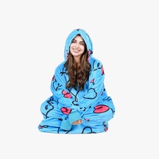 Tirrinia Oversized Blanket Hoodie Sweatshirt Wearable Fleece Pullover for Adults