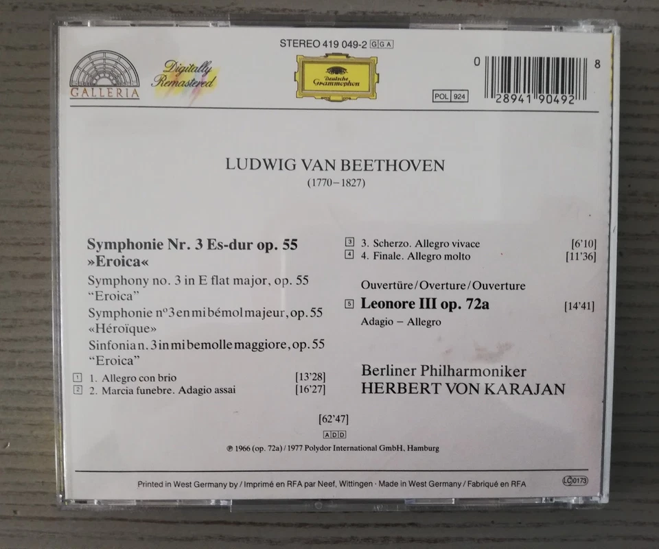 CD Ludwig van Beethoven - Symphonie Nr. 3 "Eroica" (Deutsche Grammophon) - Bild 2 von 2
