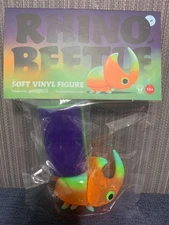 Rhino Beetle   Figure CHRIS LEE Orange Sparkle Sofvi Sofubi