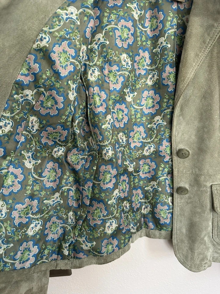 Chaqueta de Gamuza Forrada con Volantes Talla M Blazer Retro Country Y2K Foto 4 de 4