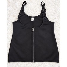 Women’s Black Shapewear Compression Cami Tank Front Zip Adjustable Size XXL