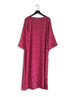 Langes fließendes Kleid rot gemustert NEU MIT ETIKETT Einheitsgröße (M-XL) 