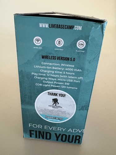 Basecamp Grizzly Lanterna Luce Campeggio con Altoparlante Wireless Nuova SCATOLA APERTA - Foto 2 di 9