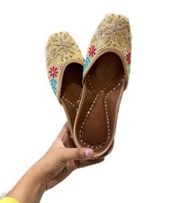 Women Punjabi jutti wedding Mojari flat khussa ballet stargaze US size 6-10