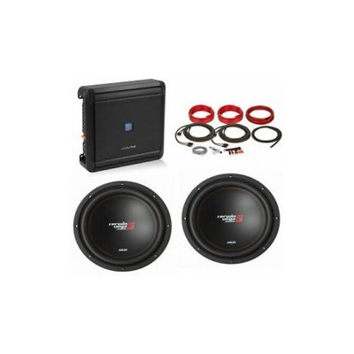 Alpine S2-A36F 4-Ch Amplifier + 2 Cerwin-Vega 12'' Subwoofers + 8G Amp Kit