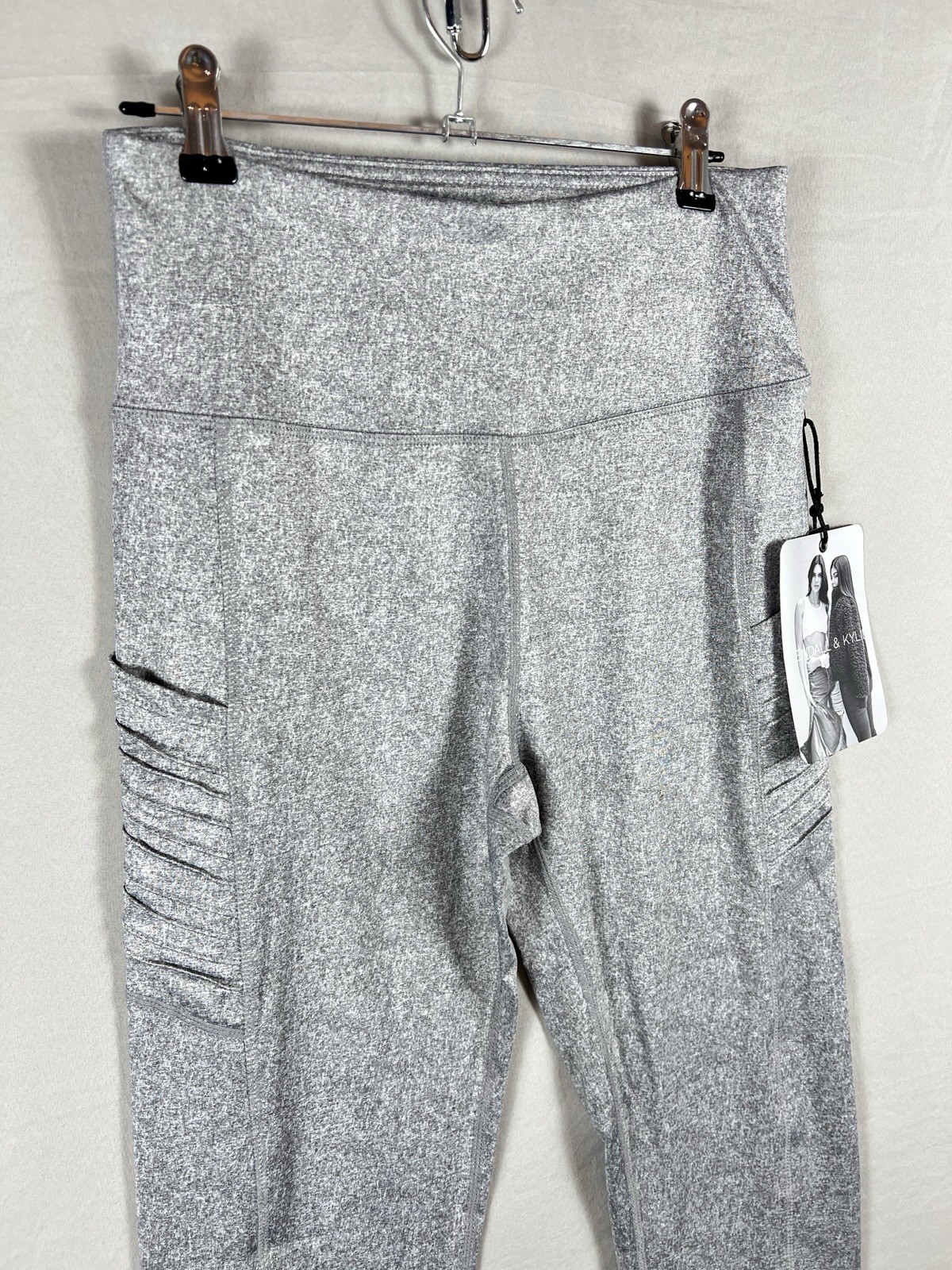 Kendall & Kylie BNWT Grey Size Small Gym Leggings High Waist Crop Stretch rrp£60 image 4
