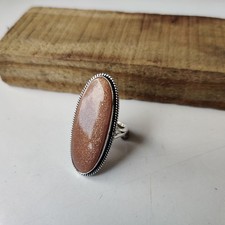 Natural Sunstone Gemstone Ring 925 Sterling Silver Wedding Gift Ring PG7419