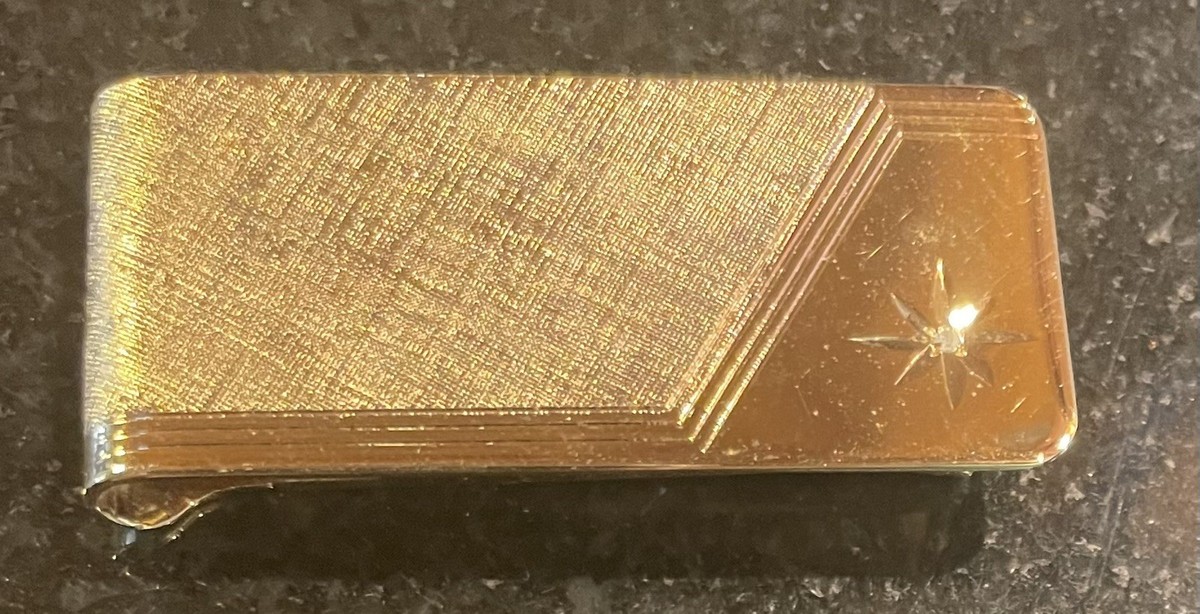 希少 ハッセルブラッド ゴールド 引き蓋 MILLENNIUM Vintage Anson Gold Plated Pat. 3049772 Money Clip W/ Diamond Chip