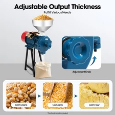 Large Capacity Electric Grain Grinder Stainless Steel Cereal Grinding Machine