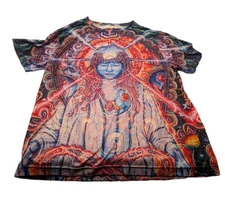 Psychedelic 1X/2X Plus? Hippie Earth Mama Mandala Knit Bicycle T-shirt Top