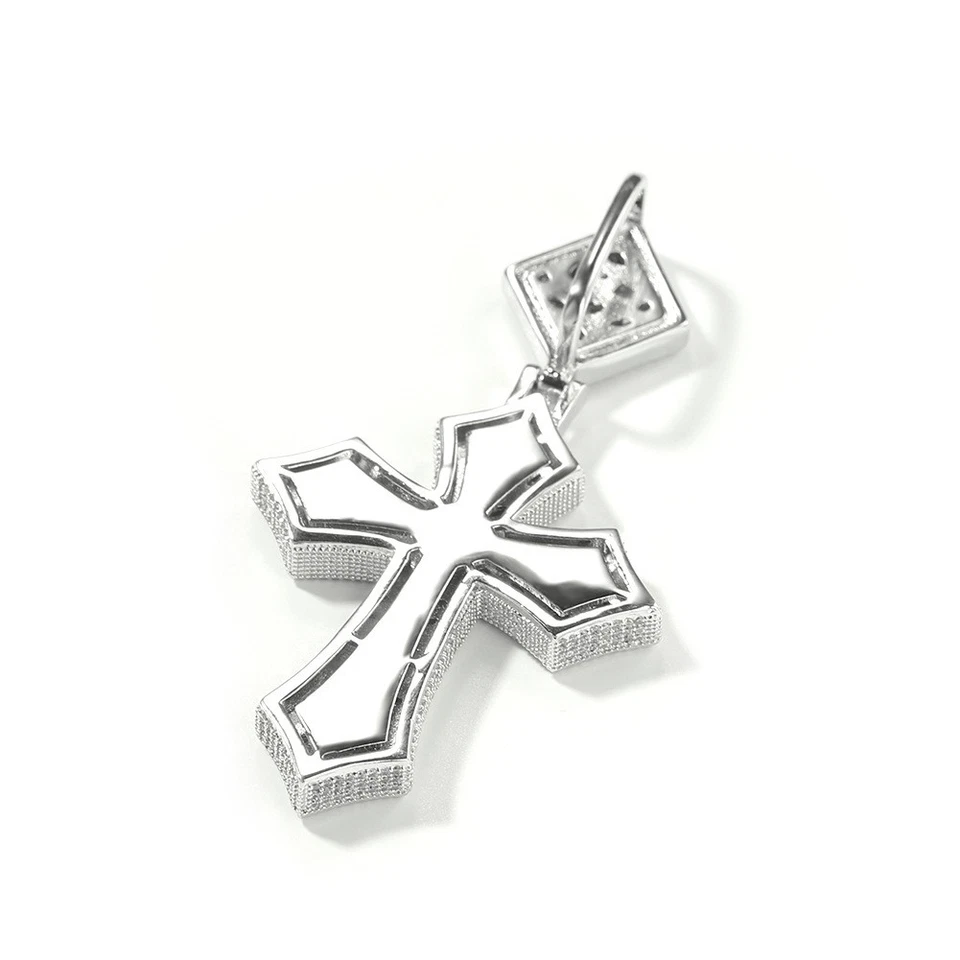 Deslumbrante Collar Colgante CRUZ FLORAL MULTICOLOR CIRCONITA CÚBICA Hip Hop Joyería para Hombre Foto 4 de 4