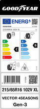 Goodyear Vector 4Seasons Gen-3 215/65 R16 102V XL M+S Ganzjahresreifen