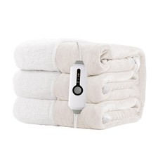 Electric Heated Blanket Throw Size 50"x60" - Dual-Sided with Microplush  She...