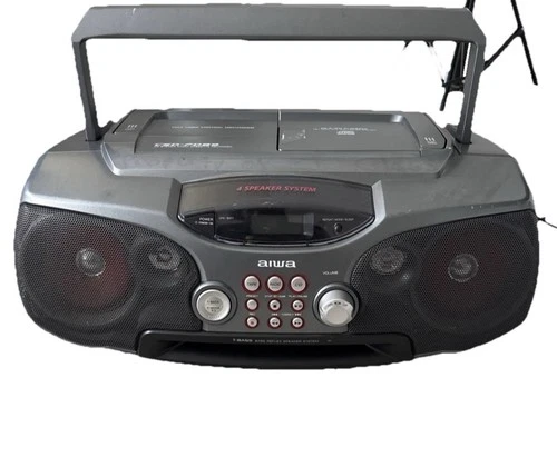 AIWA VTG CSD-FD89 CD-R/RW/AM-FM Boom Box Cassette Tape Player Tested Read Desc