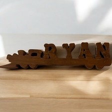 Carved wooden wood name train 13  long 3  High RYAN Personalized Ryan