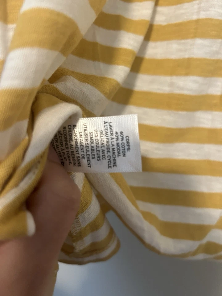 ¡NUEVO! Camiseta sin mangas Caslon blanca amarilla a rayas relajada talla 1X nueva con etiquetas Foto 4 de 4