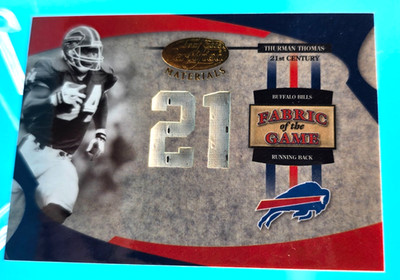 Thurman Thomas 2005 Leaf Certified Fabric Of The Game 14/21 Game Used Patch Jers