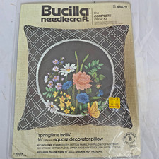 Bucilla Springtime Trellis Needlecraft 16" Decorator Pillow Kit NEW Vintage