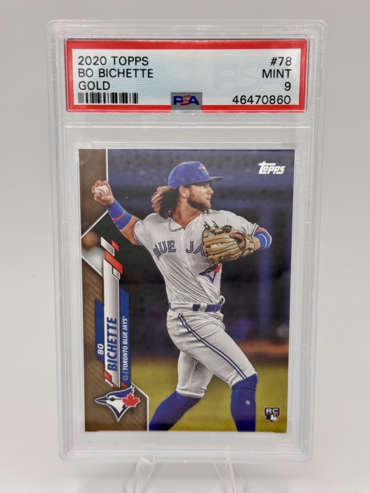 Bo Bichette 2020 Topps Gold /2020 #78 RC PSA 9 True Gold Parallel Blue Jay Mets