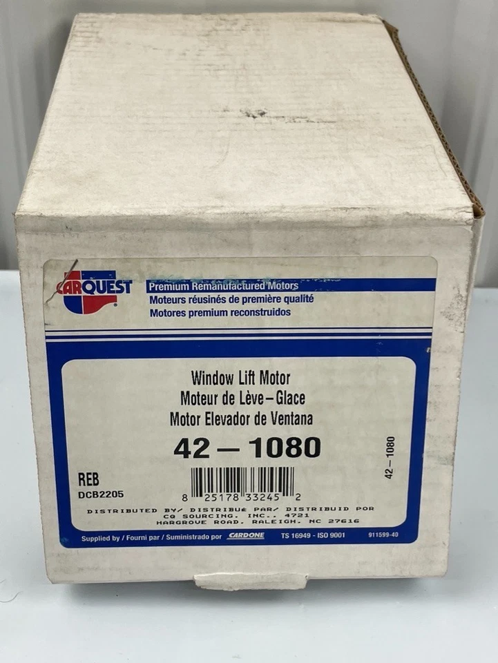 Motor Power Window CarQuest 42-1080 Reman, TRASERO DERECHO para 05-11 Cadillac STS Foto 4 de 4