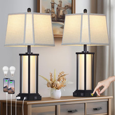 Cinkeda 27 Tall Vintage Table Lamp Set Of 2 Usb Ca Outletblack Industrial End