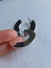 Bold Silvertone Polished Flat Hoops Mod Large Perfect Condition from LOFT — photo 3