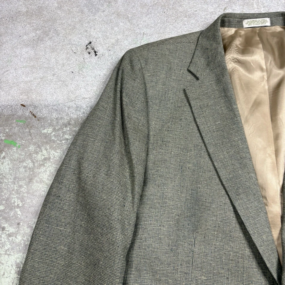 Chaqueta deportiva Orvis Blazer para hombre talla 50 L 100 % seda tweed verde salvia mini cuadros Foto 2 de 4