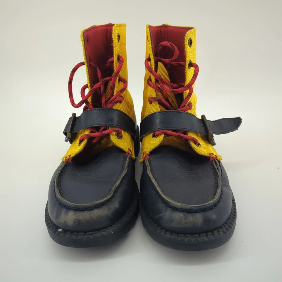 Botas Polo Ralph Lauren Ranger Hi II para niños talla 4,5 cuero azul/amarillo Foto 2 de 4