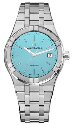 Maurice Lacroix Aikon Colours Steel Blue Dial Date Mens Watch AI1108-SS002-431-1