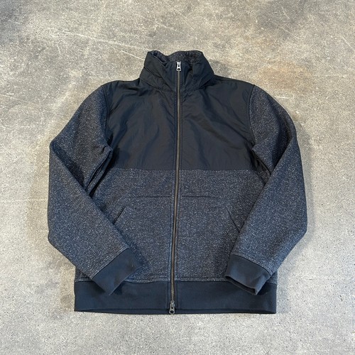 J. Crew Outerwear Fleece Jacket Size M Black Gray Full Zip Mock Neck Outdoor