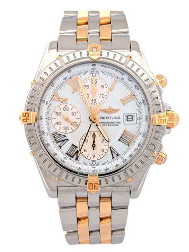 Breitling Windrider Crosswind B13355 18k Yellow Gold & SS Whit...
