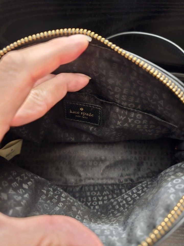 Kate Spade Black Peggy Patterson Drive Crossbody bag Adjustable strap