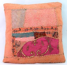 Ancien Housse De Coussin Luxueuse Style Indien Traditionnelle Fait Main. I17-272