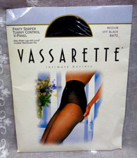 VASSARETTE Panty Shaper Tummy Control V-Panel MEDIUM OFF BLACK 8470 Pantihose