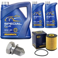 MotoröL Set Mannol 10W-30 7 Liter + ÖLfilter + Schraube FüR VW Touareg 3.2 3.6