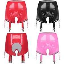 Women Underwear Booty Shorts Night Knickers Club Wear Leather Punk Briefs PU