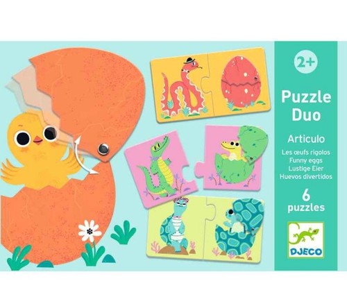 Rompecabezas para niños dúo edad 2+ huevos divertidos juego para niños pequeños 6 rompecabezas animales en caja - Imagen 5 de 5