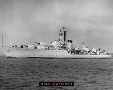 ROYAL NAVY DESTROYER  HMS AGINCOURT 1 06    8 X10 PHOTO WITH BONUS STATS SHEET