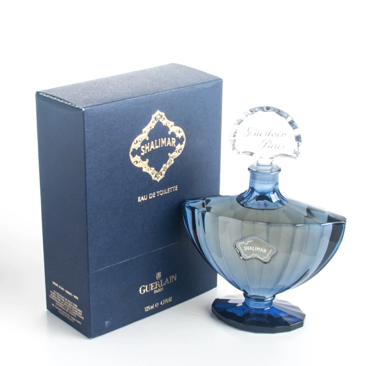 Guerlain Shalimar EDT Splash 4.2OZ 125ml Vintage Blue Glass Perfume Bottle New