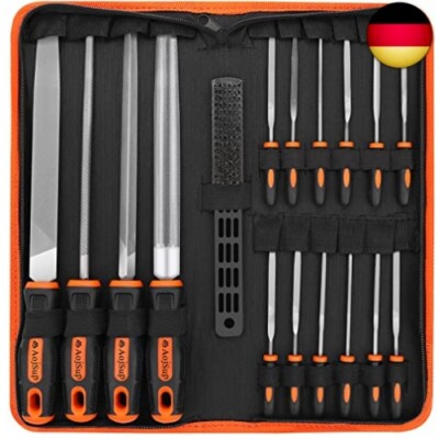 Feilen Set, AojSup 18 tlg, Feilenset Metall und Holz mit Aufbewahrungstasche,