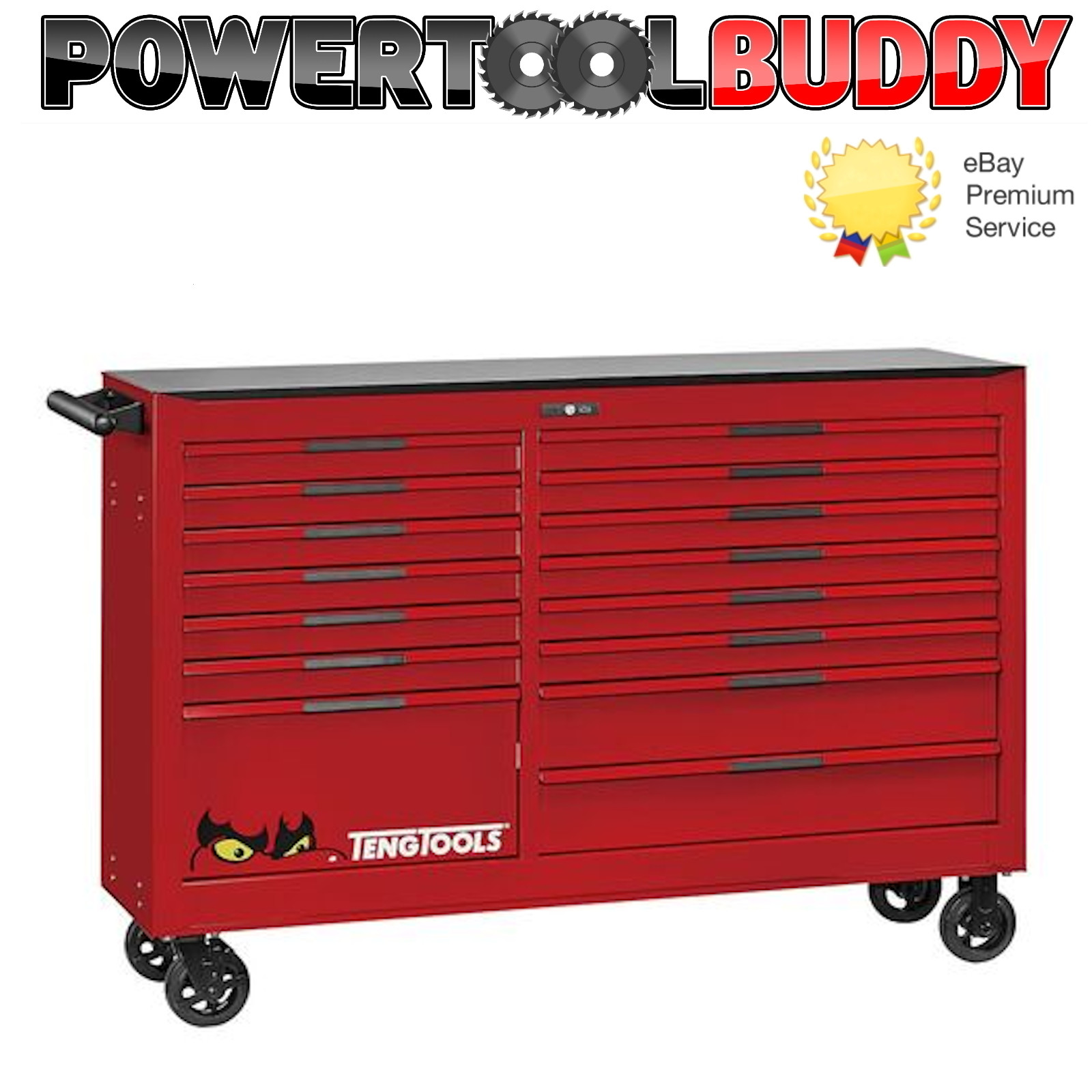 Teng TSW64R15 64"" PRO35™ Roller cabinet 15 drawers Red