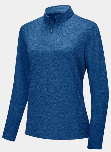 UPF50+ Women's Long Sleeve Sun Shirts Quick Drying 1/4 Zip Casual Work T-Shirts - Picture 67 of 118