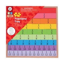 New - Bigjigs Toys Wooden Fractions Tray - Ages 3  1 players