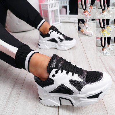 thick sole sneakers for ladies