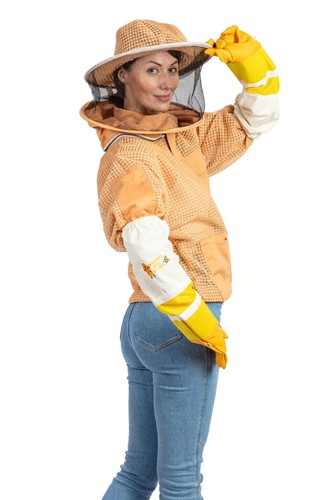 Massive bee Store Beekeeping ventilated Jacket Round and Bee Glove in SAND - Picture 6 of 8
