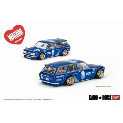 KAIDO HOUSE MINI GT ダットサン510 510ワゴン MINI GT x KAIDO HOUSE Datsun KAIDO 510 Wagon Blue KHMG011 1