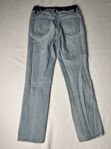Alexander Wang Women's Cult Duo Jeans Cotton Blue and Grey Size 26 - Picture 2 of 11