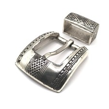Vintage 1993 Brighton Belt Buckle Western Silver Plate with Patina