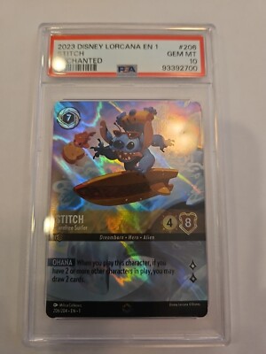 Disney Lorcana Stitch Carefree Surfer 206/204 Foil Disney Lorcana Stitch Carefree Surfer 206/204 Foil